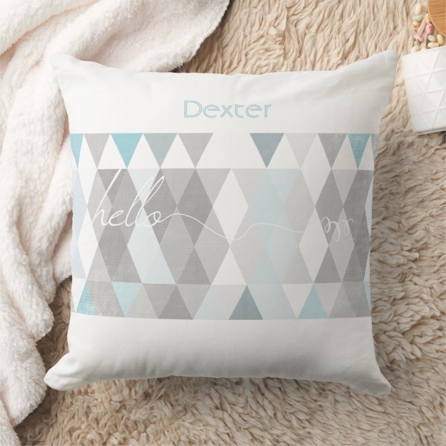 Hello Baby Hello World Abstract Triangle Cushion (Blanket)