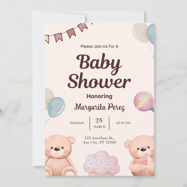 Hello Baby |Invitation for a Sweet Celebration Invitation (Front)