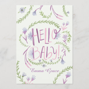 Hello Baby Mauve Meet and Greet Invitation