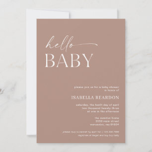 Hello Baby Minimalist Baby Shower Invitation