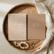 Hello Baby Modern Neutral Baby Shower Invitation