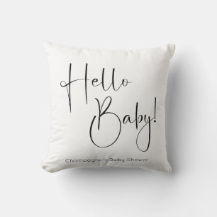 Hello Baby Modern Script Baby Shower Cushion