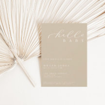 Hello Baby Modern Script Minimalist Baby Shower