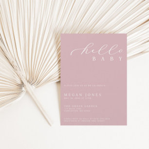 Hello Baby Modern Script Minimalist Baby Shower Invitation