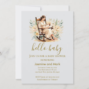 Hello Baby Neutral Mama And Baby Invitation