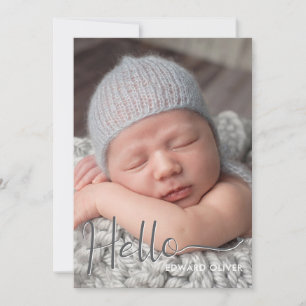 Hello Baby Photo Birth Announcement