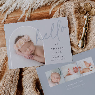 Hello Baby Photo Birth Announcement