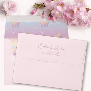 Hello Baby Rainbow And Stars Pastel Envelope