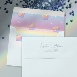 Hello Baby Rainbow And Stars Pastel Envelope