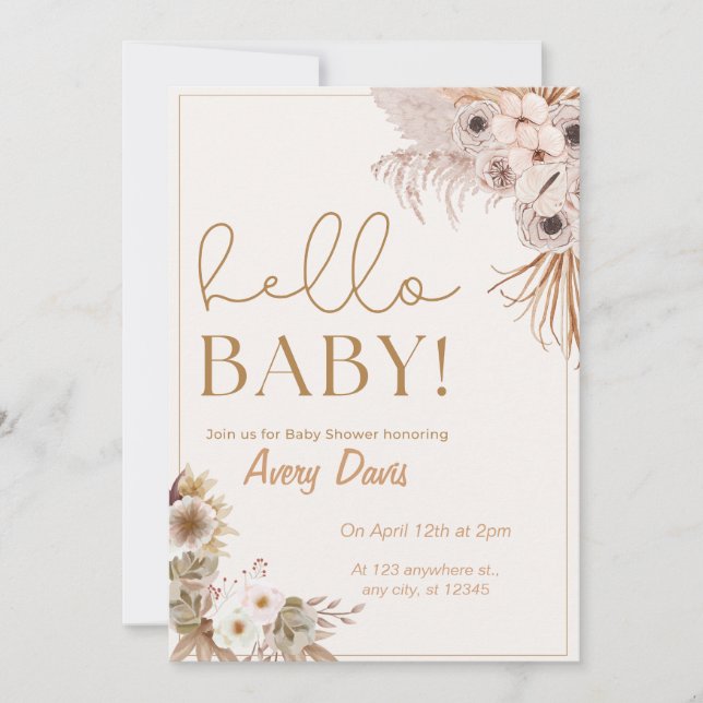 Hello Baby Shower invitation  (Front)