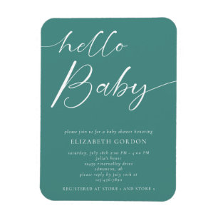 Hello Baby Shower Minimalist Gender Neutral Boho   Magnet