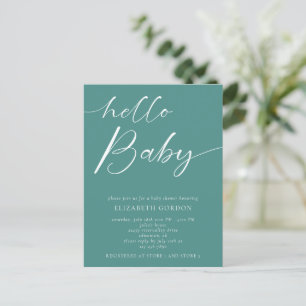 Hello Baby Shower Minimalist Gender Neutral Boho   Postcard