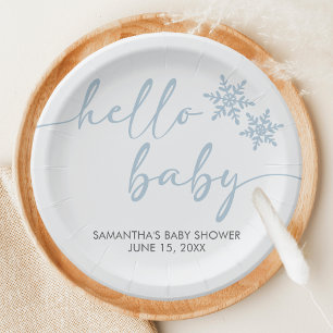 Hello Baby Shower Paper Plate