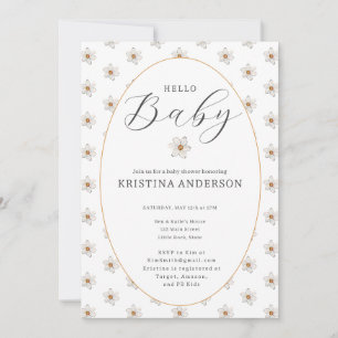 Hello Baby Spring Daffodil Baby Shower  Invitation