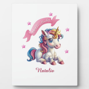 Hello Baby Unicorn Plaque