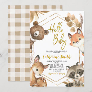 Hello Baby Woodland Baby Shower Invitation