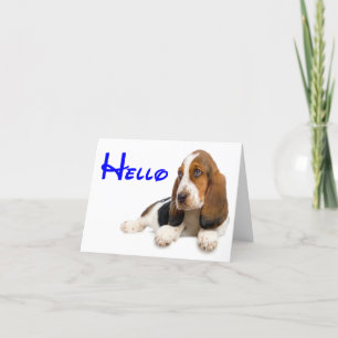 Hello Basset Hound Puppy Dog Note Card