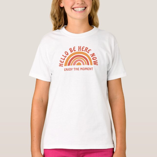 hello be here now kids t-shirt (Front)