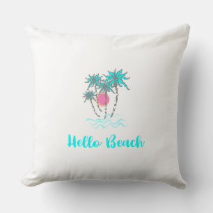 Hello Beach  Tropical  Summer Unique Cushion
