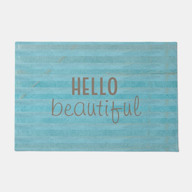 Hello Beautiful Chic And Trendy Boho Design Doormat (Front)