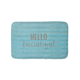 Hello Beautiful Chic And Trendy Striped Design Bath Mat