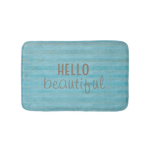 Hello Beautiful Chic And Trendy Striped Design Bath Mat