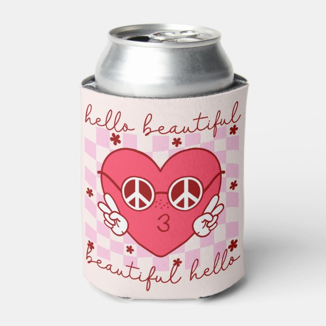 Hello Beautiful | Cute & Heartfelt Can Cooler (Can Front)
