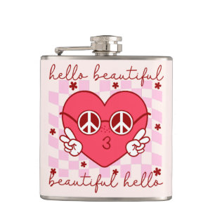 Hello Beautiful Cute & Heartfelt Hip Flask