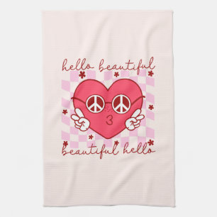 Hello Beautiful   Cute & Heartfelt Tea Towel
