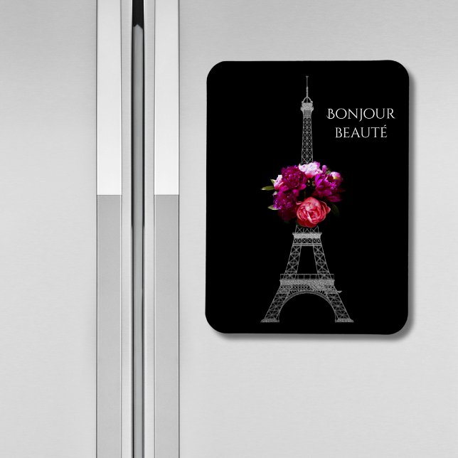 Hello Beautiful Dramatic Peonies With Eiffel Tower Magnet (Creator Uploaded)