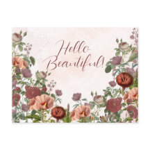 Hello Beautiful Floral Botanical Watercolor Boho