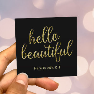 Hello Beautiful Gold Script Beauty Salon Referral