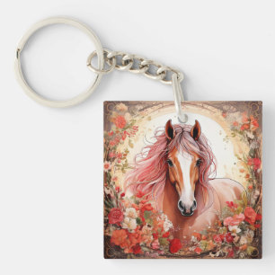 Hello Beautiful Horse Key Ring