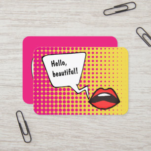 Hello Beautiful! Large Pop Art Business Card