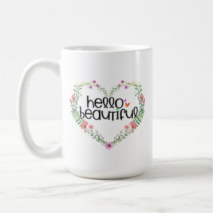Hello Beautiful Love Flowers - Valentine Coffee  Mug