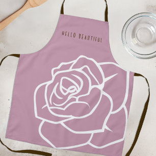 Hello Beautiful - Modern Chic Pink Rose Apron