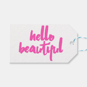 Hello Beautiful Pink Tags