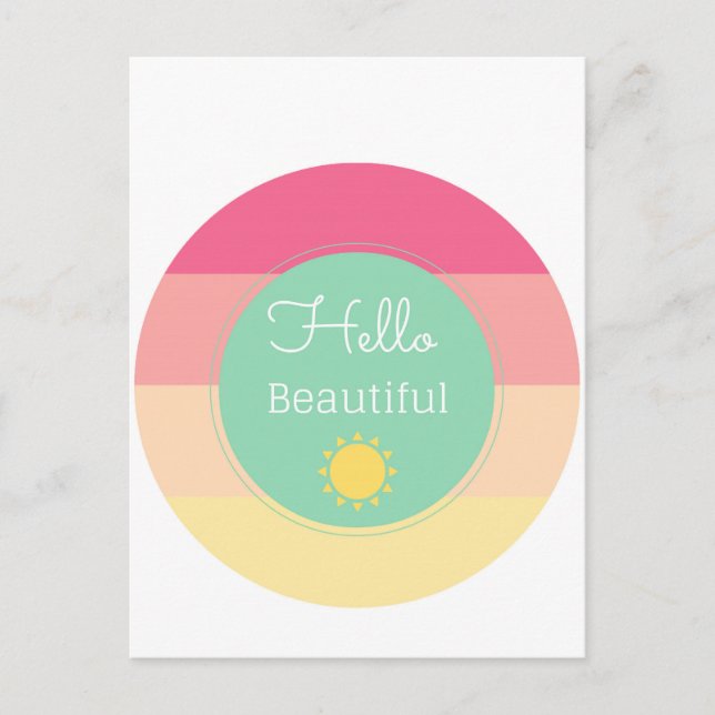 Hello Beautiful Postcard (Front)