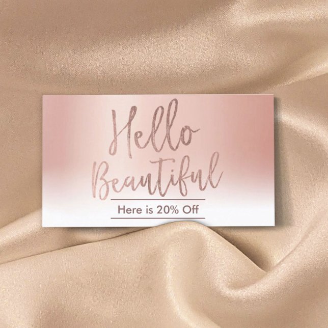 Hello Beautiful Rose Gold Pastel Salon Referral (Creator Uploaded)