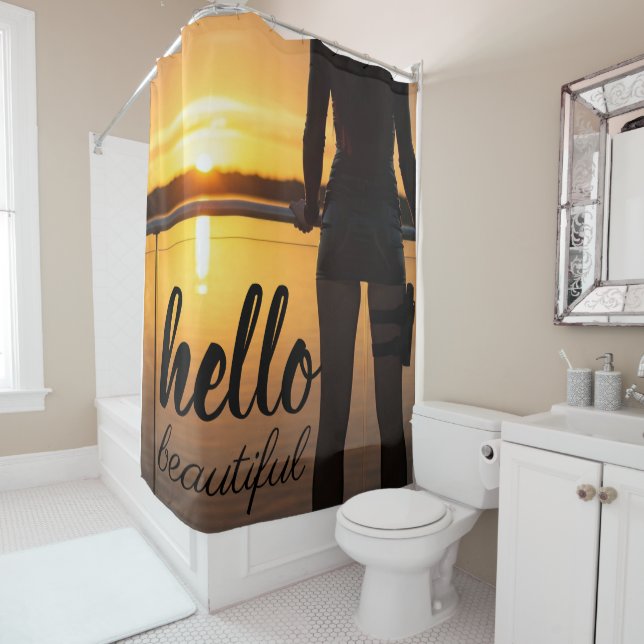 Hello Beautiful! Shower Curtain (In Situ)
