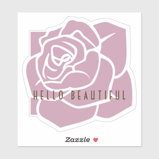 Hello Beautiful - Simple Modern Floral Pink Rose  (Sheet)