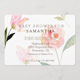 Hello Beautiful Watercolor Floral baby shower Invitation