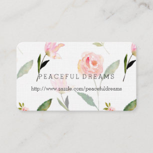 Hello Beautiful Watercolor Floral Business Card