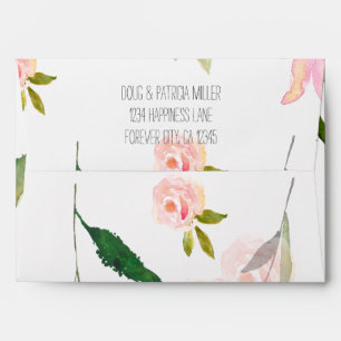 Hello Beautiful Watercolor Floral Envelope