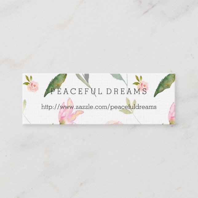 Hello Beautiful Watercolor Floral Mini Business Card (Front)