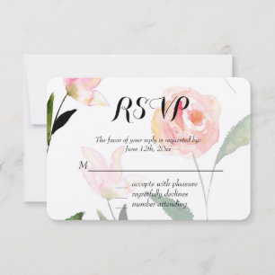 Hello Beautiful Watercolor Floral RSVP Card