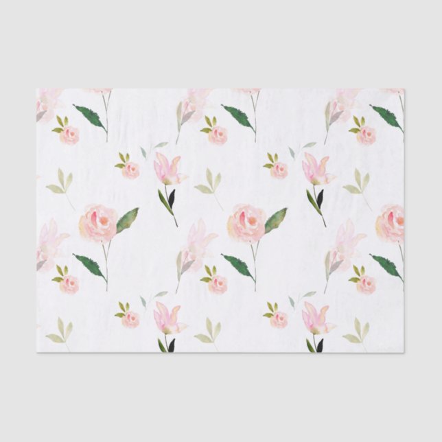 Hello Beautiful Watercolor Floral Tissue Paper (Front)