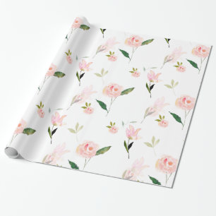 Hello Beautiful Watercolor Floral Wrapping Paper