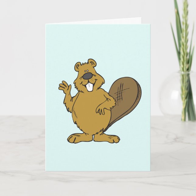 HELLO BEAVER FUNNY HELLO CARD FOR HIM (Front)