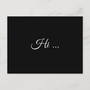 Hello Black Chalk Modern Script Design Postcard